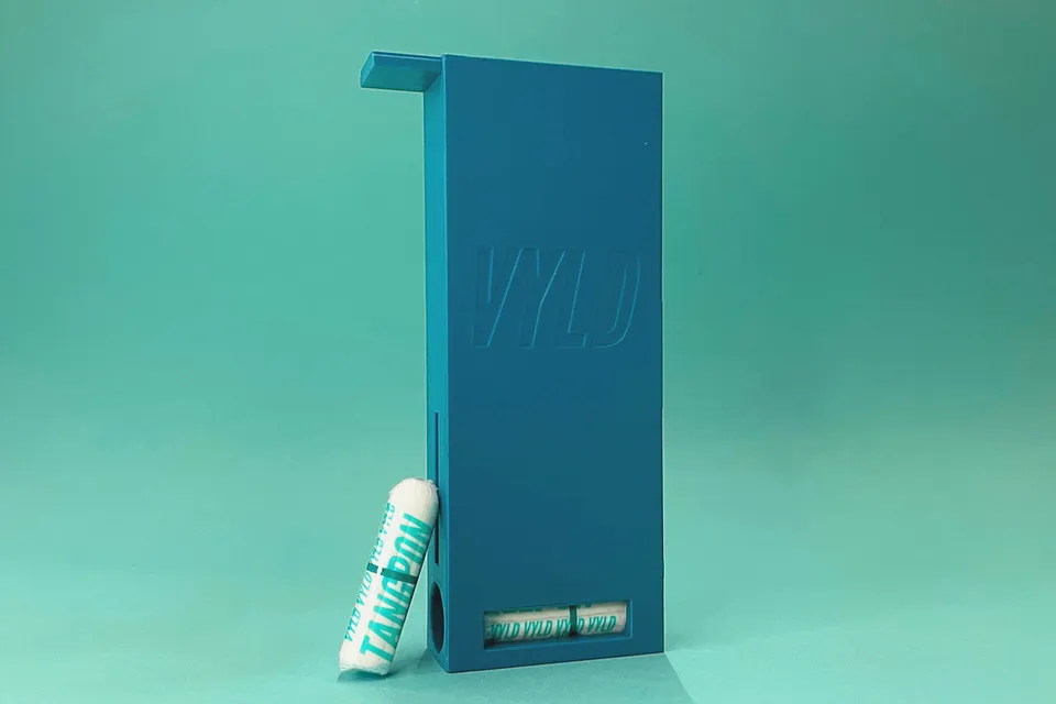 vyld-tangpon-spender-box-t-rkis-wand-spenderbox-zur-klebemontage image 1