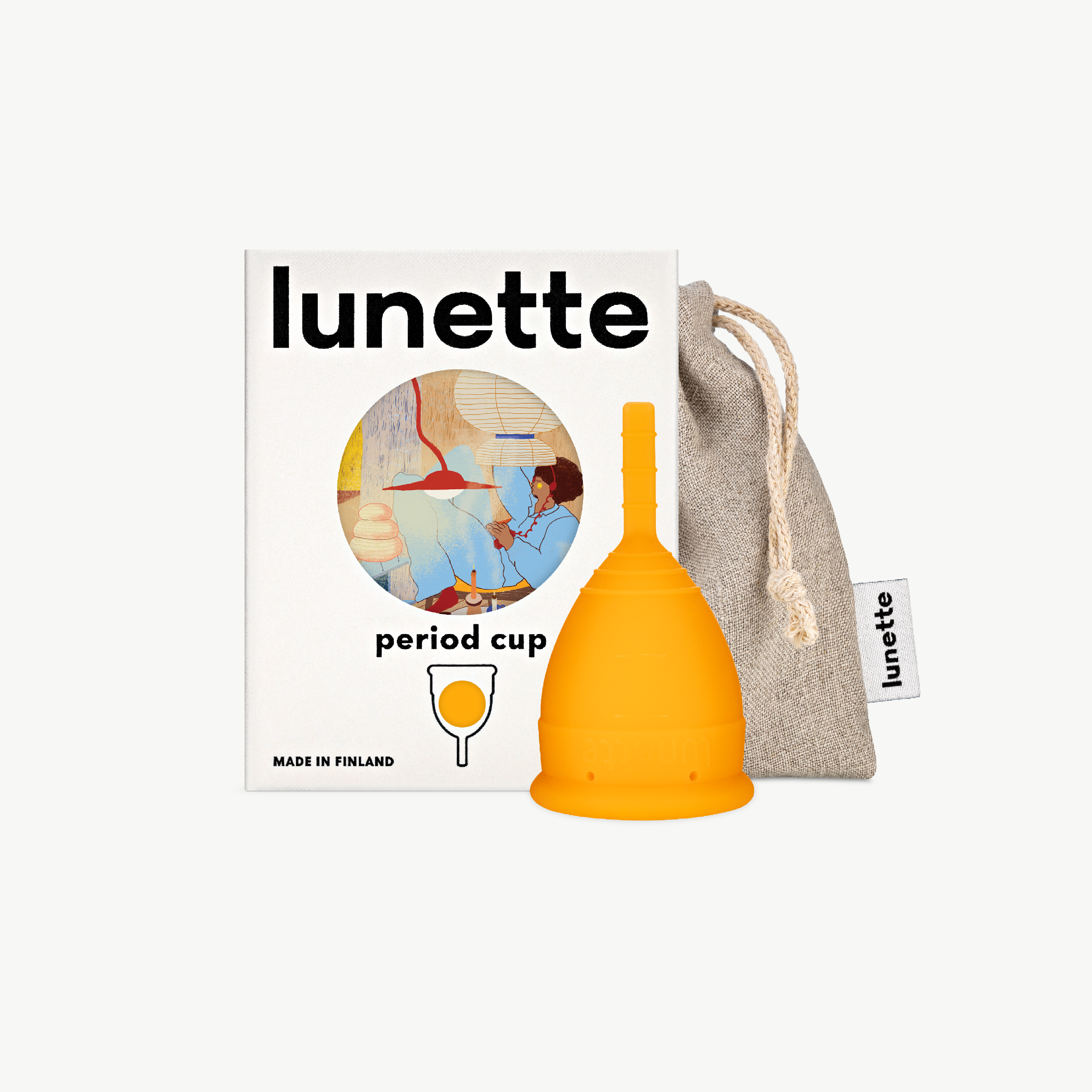 lunette-period-cup-menstruationstasse-orange-silikon-wiederverwendbar image 1