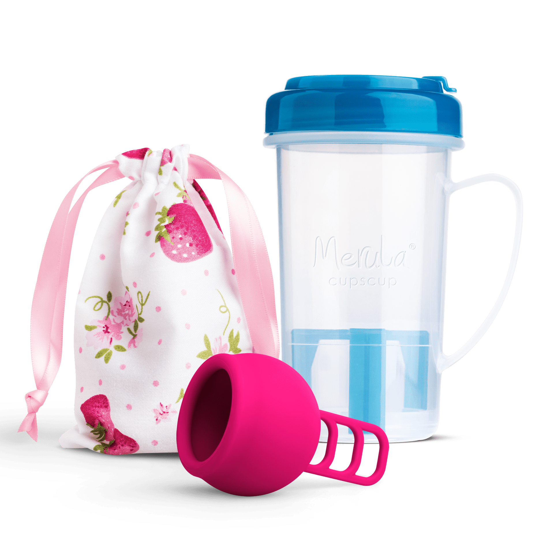 merula-bundle-cup-strawberry-cupscup-menstruationstasse-set image 1