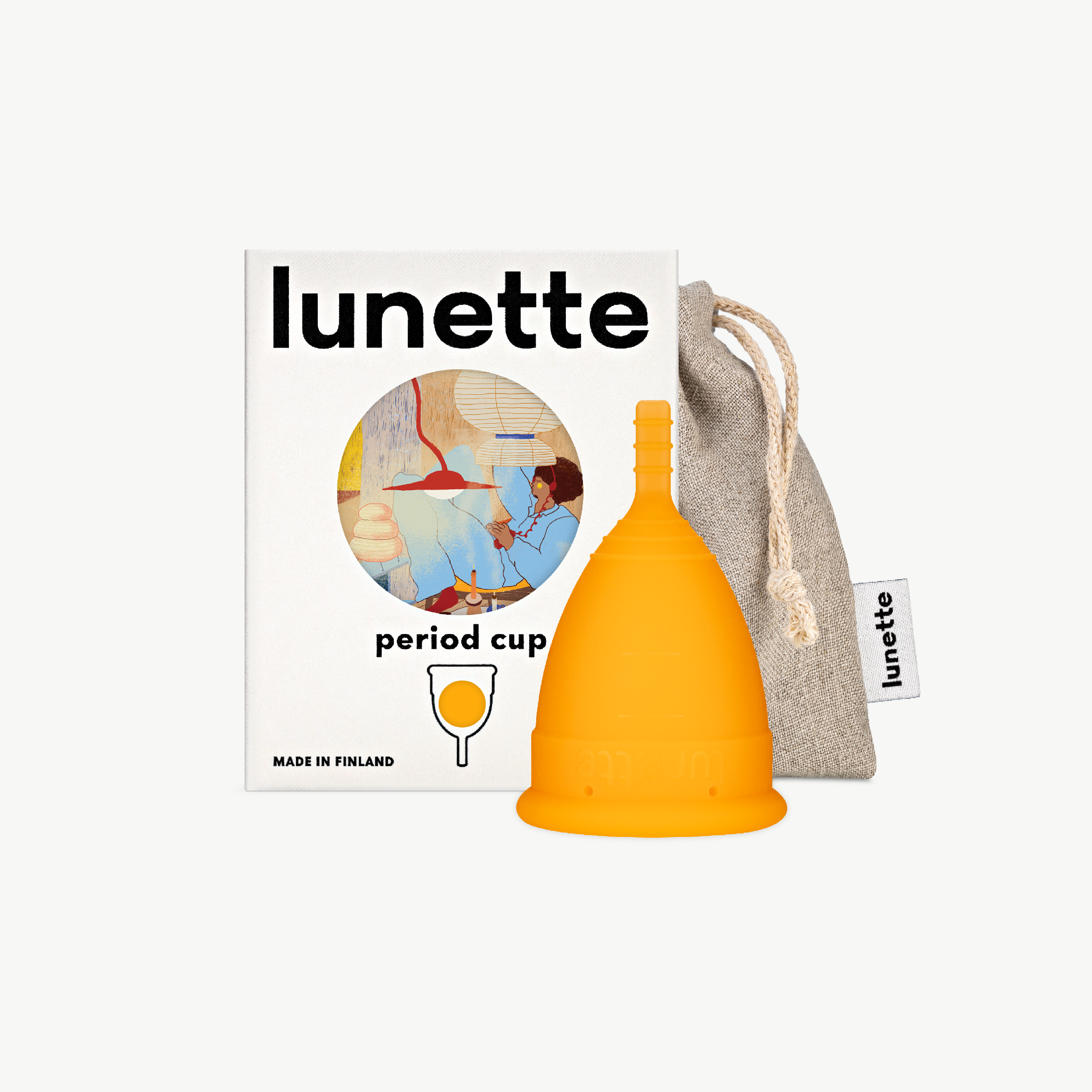 lunette-period-cup-menstruationstasse-orange-silikon-wiederverwendbar image 2